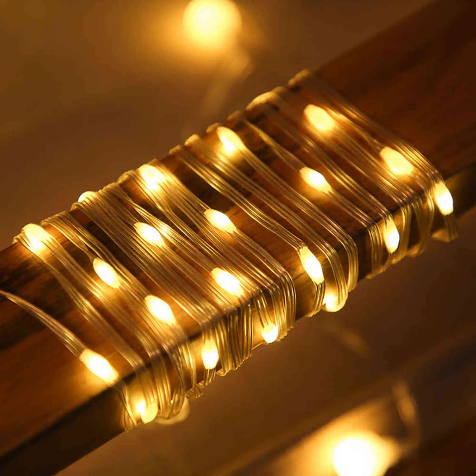 32/50/100M LED Cadena de luces de cuero Lámpara de hilo de hadas para fiesta al aire libre Guirnalda de Navidad GardenTree Street Decoración de la boda 211122