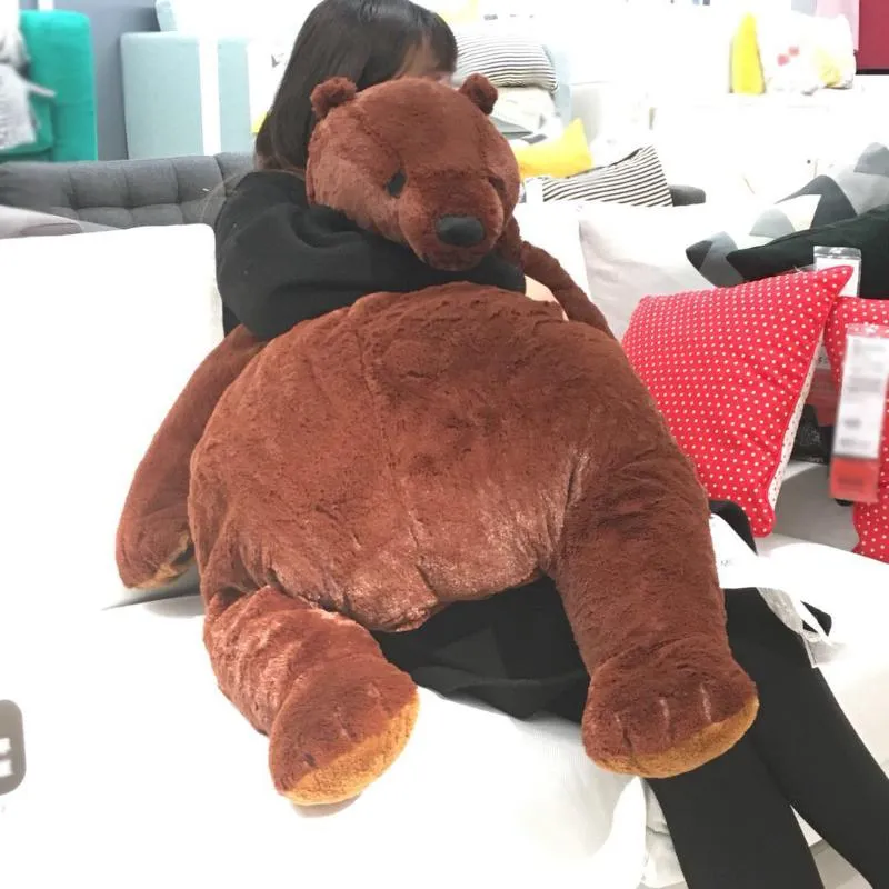 Pillow 100cm Brown Teddy Bear DJUNGELSKOG Plush Toys Soft Stuffed Animal Toy Cushion Doll For Girl Drop254y
