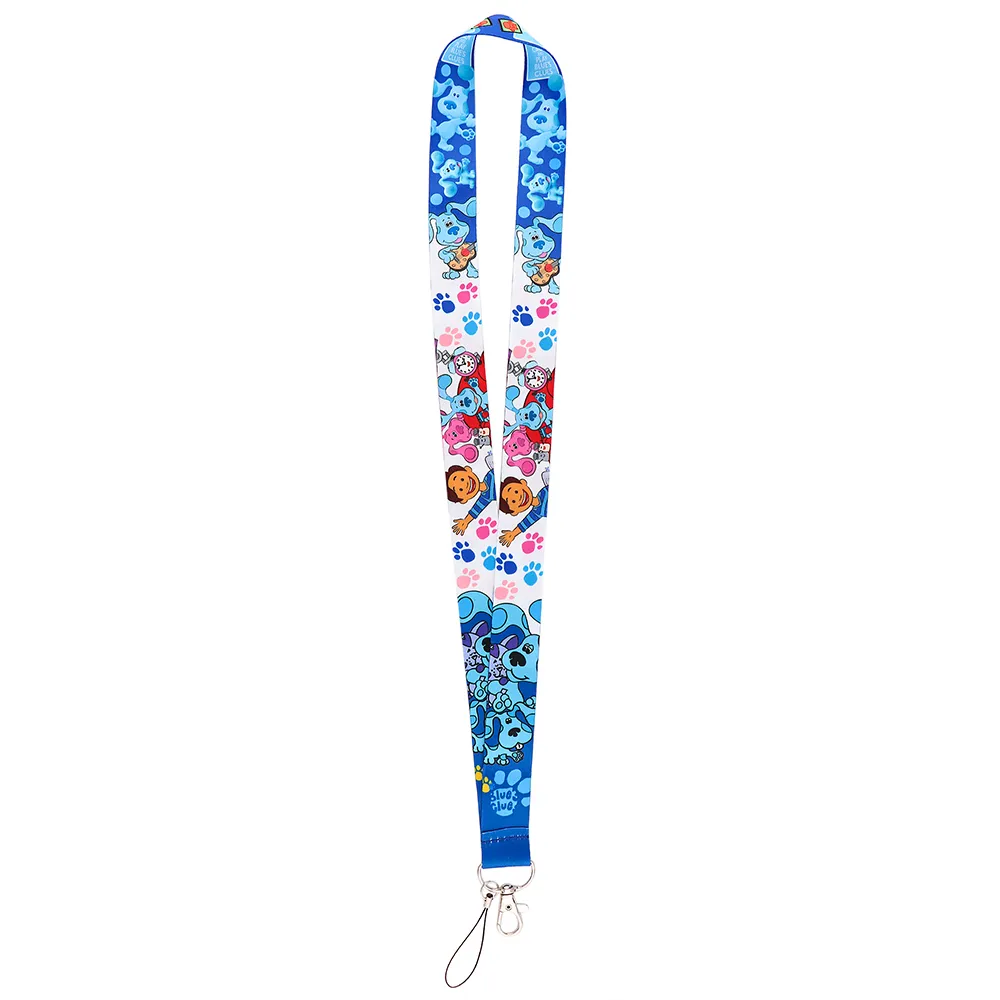 J2784 Cartoon Blue Dog Pattern Lanyard Keychains Accessory For Mobile Phone USB Badge Holder Key Straps Tags Neck Rope