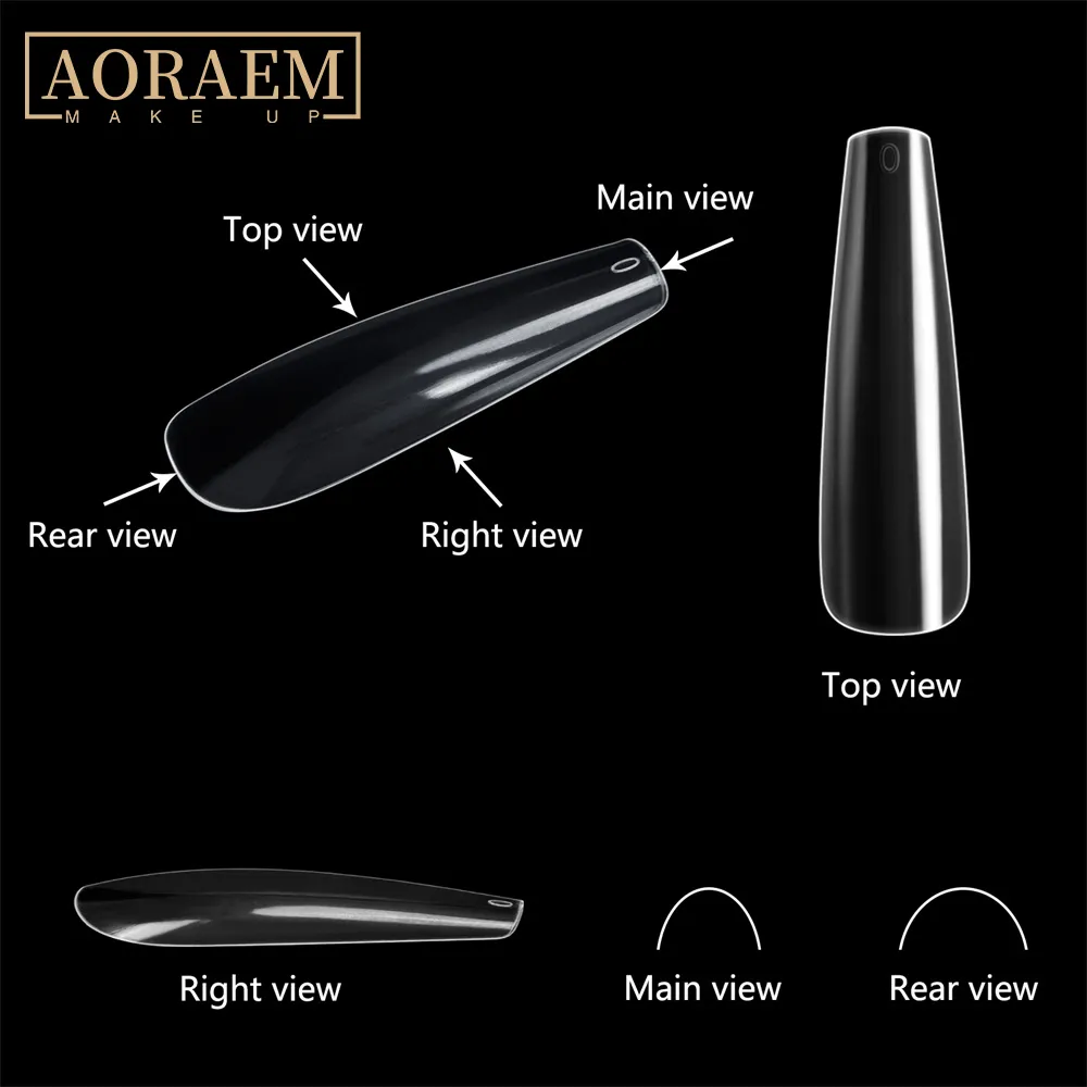 AORAEM /Bag False Extra Long XL Press On Fake Nail Tips All For Manicure Clear Acrylic Nails Extension Tools Supply
