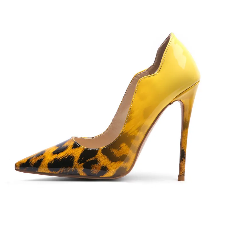 Sandali sexy graduali classici con tacco alto Scarpe con tacco alto da donna Moda Tacchi con stampa leopardata Taglie forti