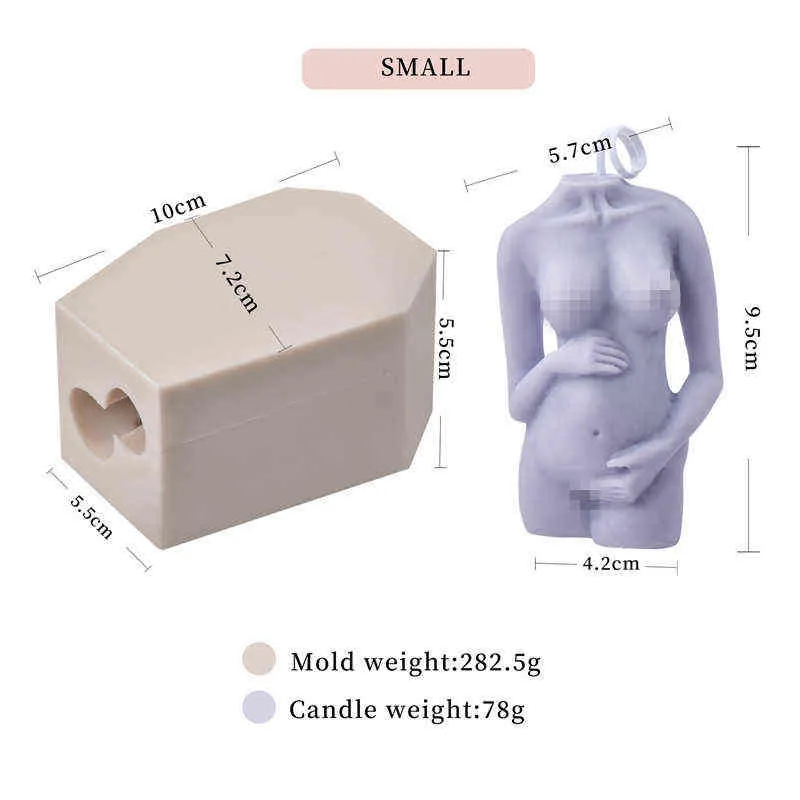 New Slanted Shoulder Pregnant Woman Body Candle Mold Woman Aromatherapy Candle Making Kit Soap Mold Resin Molds Clay Mold H1222314M