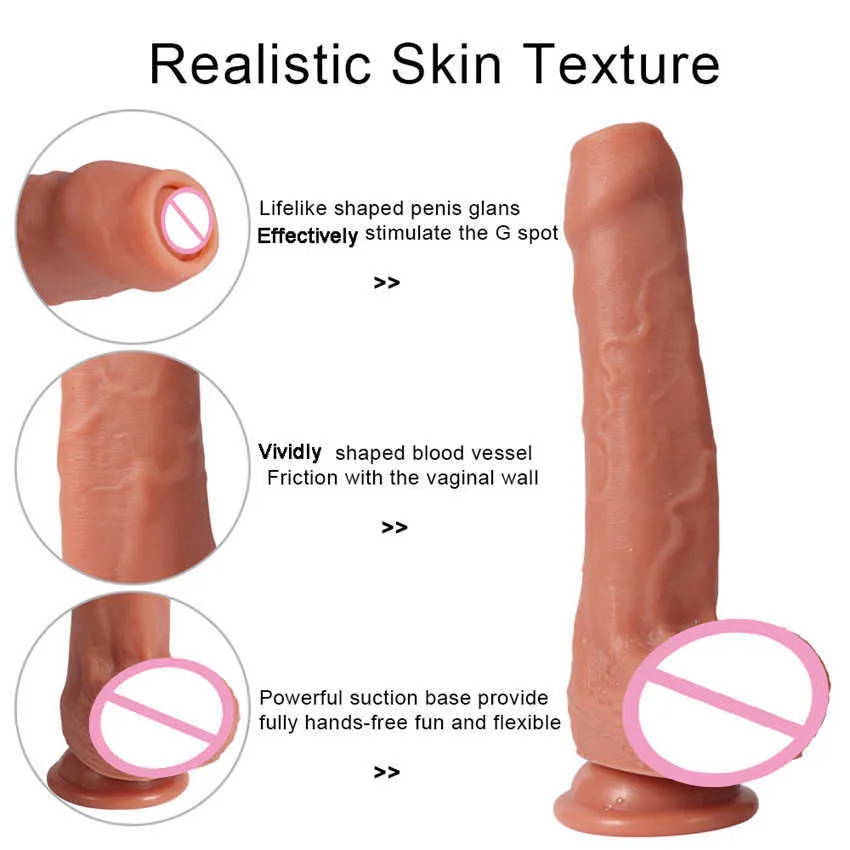 Realistic Foreskin Dildo with Suction Cup Hands Play Dual Layered Silicone GSpot Anal Dildos Female Vaginal Anal Play 210625038061