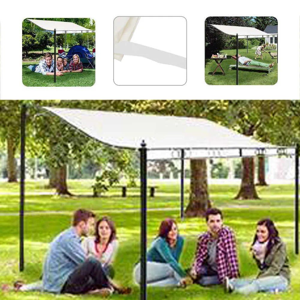 300D canvas waterdichte tent top cover dak tuinwinden luifel zon onderdak schaduw luifelcoating pergola waterdichte strandtenten Y0706