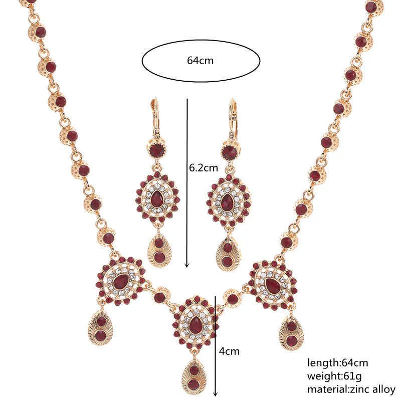 Morocco Handmade Biżuteria Z Kolorowe Kryształ Weselny Akcesoria Do Włosów Kobiet Złoty Headpiece Biżuteria Zestaw Łańcuch Głowy i Kolczyki H1022