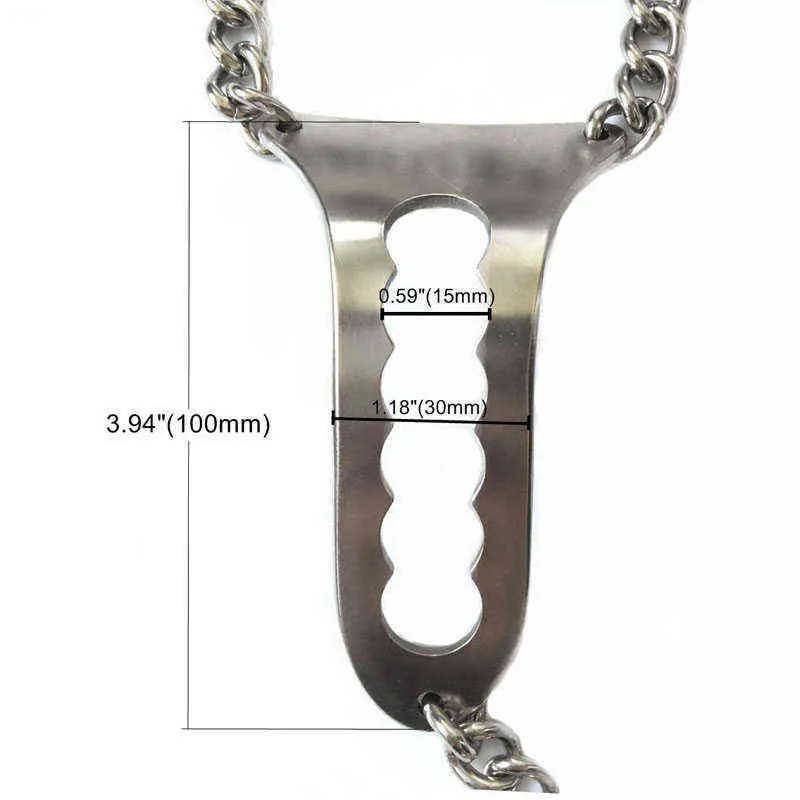 NXY Cockrings Female metal chain Invisible chastity belt strap on pants adjustable leather device bdsm bondage adult sex toy shop 1124