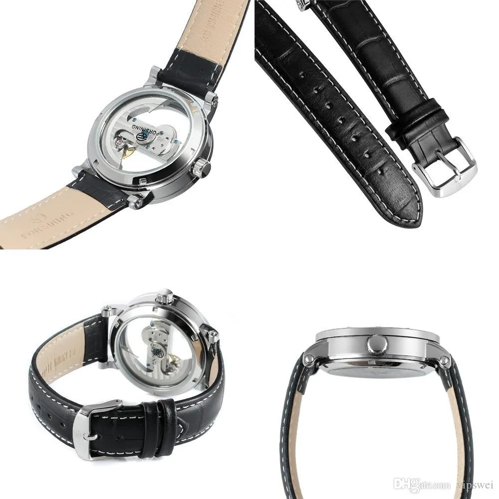 Klasik Military Hollow Dial Watch Luxury İsviçre Erkekler Otomatik Mekanik Tourbillon Şeffaf Alt Dalış Paslanmaz Çelik Markalar2930