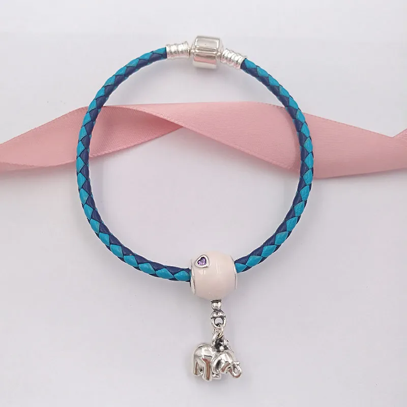 Smycken making kit elefant och rosa ballong mamma charms pandora 925 silver motivational armband för kvinnor män kedja spacer pärla mors dag halsband armband