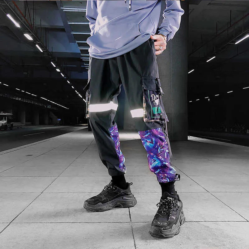 Loose Sports Casual Pants Mäns Beam Foot Harem Byxor Serier Tryckt Joggers Byxor Mens Hip Hop Casual Trousers x0615