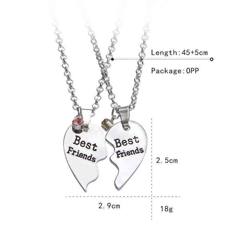 set modische beste Freunde nähen Anhänger Halskette kreative gebrochene Herz Halskette BFF Freundschaft Geschenk für Mädchen G1206 236S