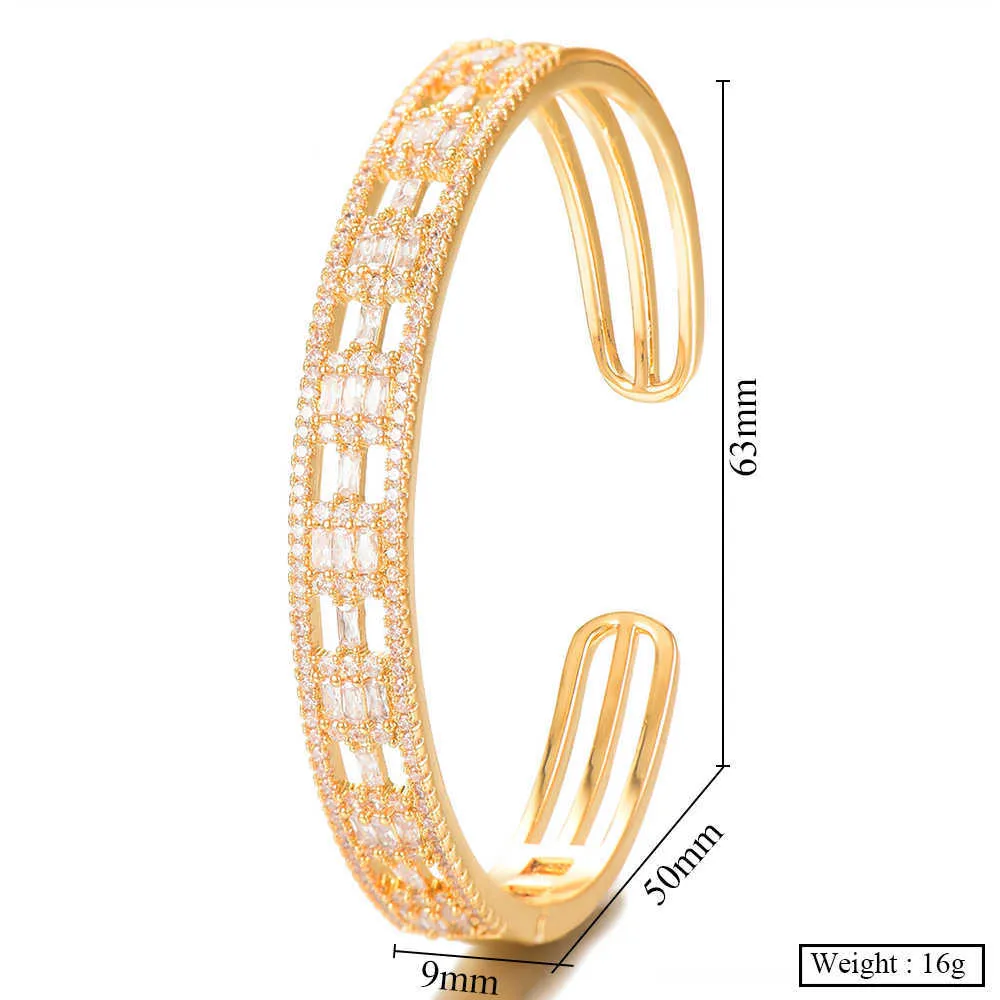 Kellybola Cubic Zircon Personality Fine Carving Bangle Women Bracelet Top Quality Best Gift for Friends Lover Unexpect Surprise Q0720