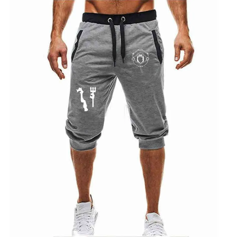 Mens Workout Running Shorts Soft 3/4 Broeken Gym Joggers Korte Sweatpants Mannen Sport Shorts H1206