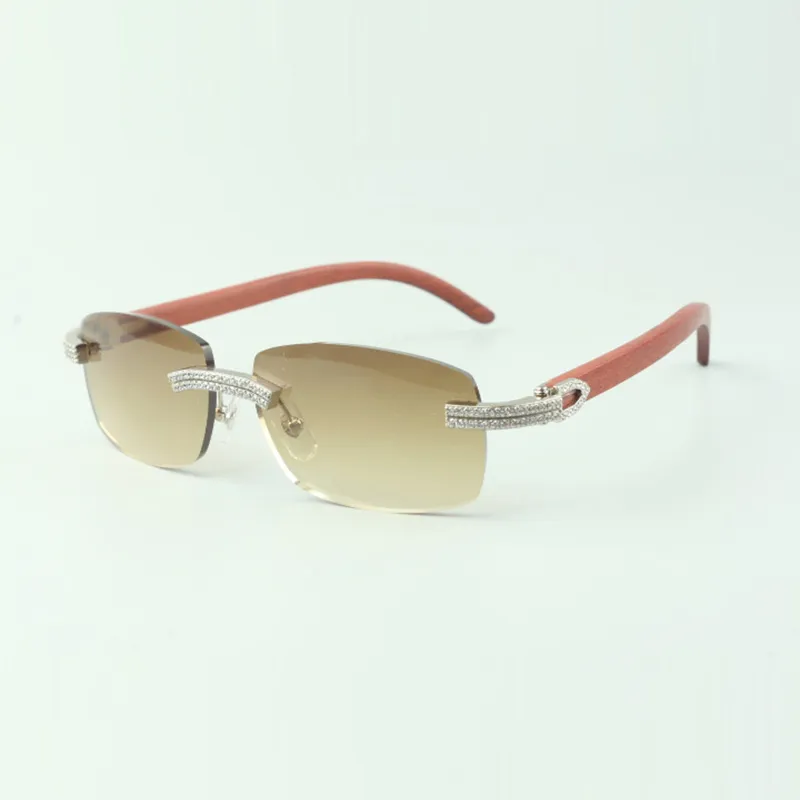 Direct s zweireihige Diamant-Sonnenbrille 3524026 mit originalen Holzbügeln, Designerbrillengröße 18-135 mm268K