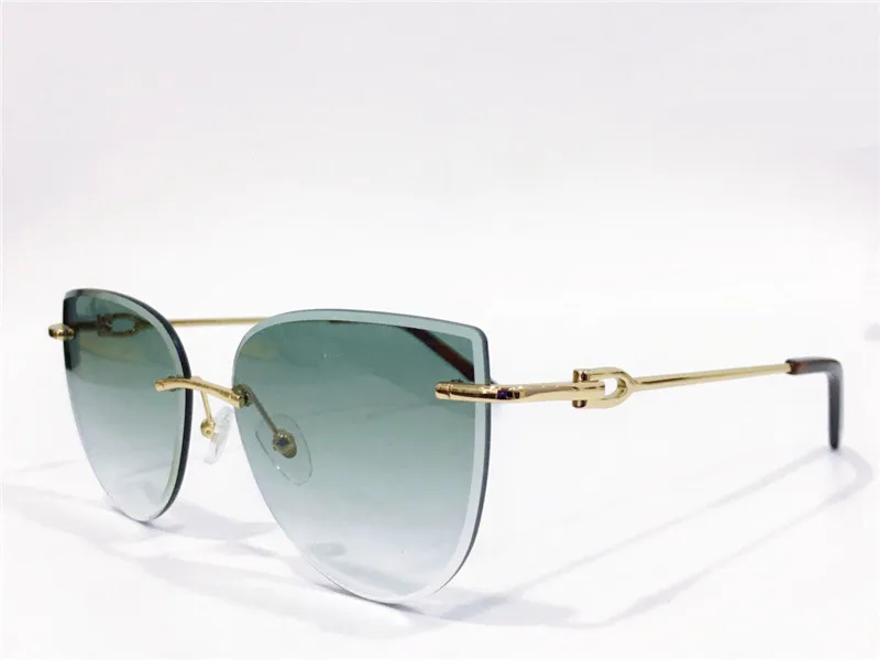 Vente de lunettes de soleil design de mode 0003RS sans cadre cadre en métal temple simple style avant-gardiste protection uv400 eyewear210B