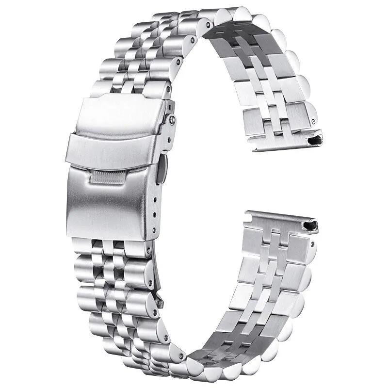 Bracelet en acier inoxydable, 18mm, 19mm, 20mm, 21mm, 22mm, 24mm, 26mm, pour femmes et hommes, argent, métal massif, Bracelet de montre, accessoire 337p
