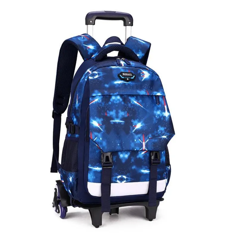 Schultasche mit Rädern Trolley -Taschen für Jungen Kinder Rucksack Kinder auf Teenagern218g