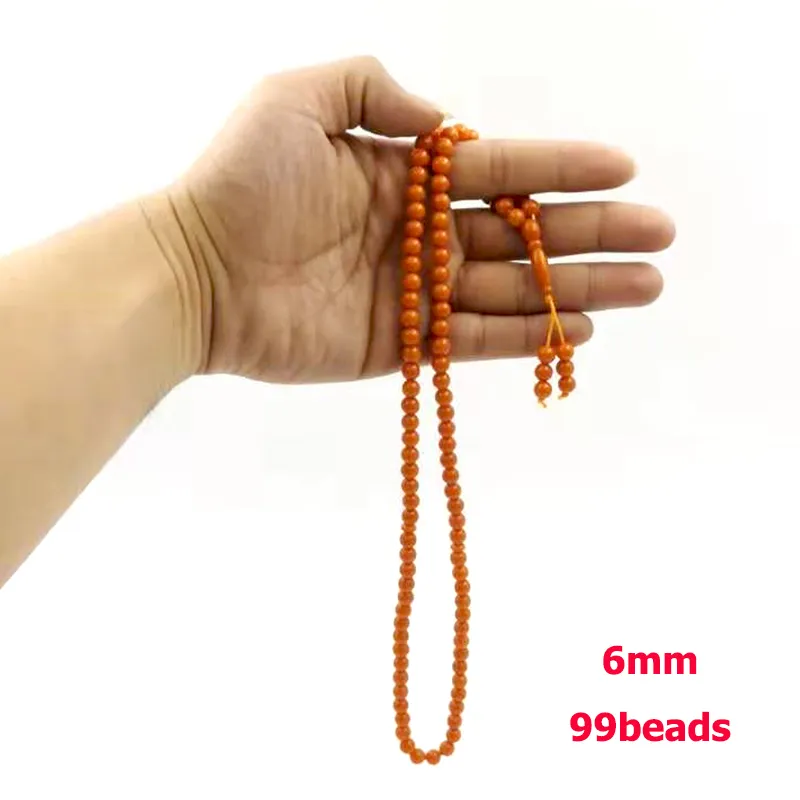 Tasbih – bracelet en résine orange 99 perles, cadeau EID, chapelet musulman, perle, accessoire de bijoux arabe islamique, produit Misbaha à la mode 2021