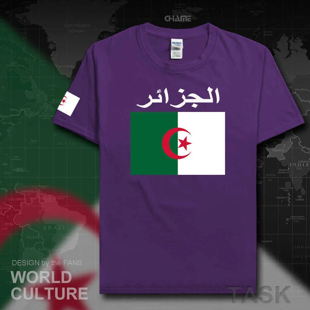 République algérienne Islam algérien DZA hommes t-shirt maillots nation équipe t-shirt coton t-shirt vêtements de sport t-shirts Dzayer X0621