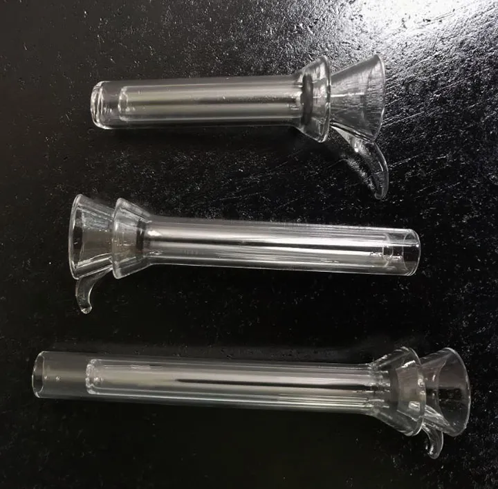 Glazen mannelijke glaasjes en vrouwelijke steel slide trechterstijl met zwart rubber eenvoudige downstem voor glazen bong glazen pijpen rookaccessoires zeusart shop