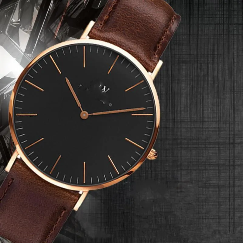 Designer Herenhorloge dw Vrouwen Mode Horloges Daniel's Zwarte Wijzerplaat Lederen Band Klok 40mm 36mm montres homme234m