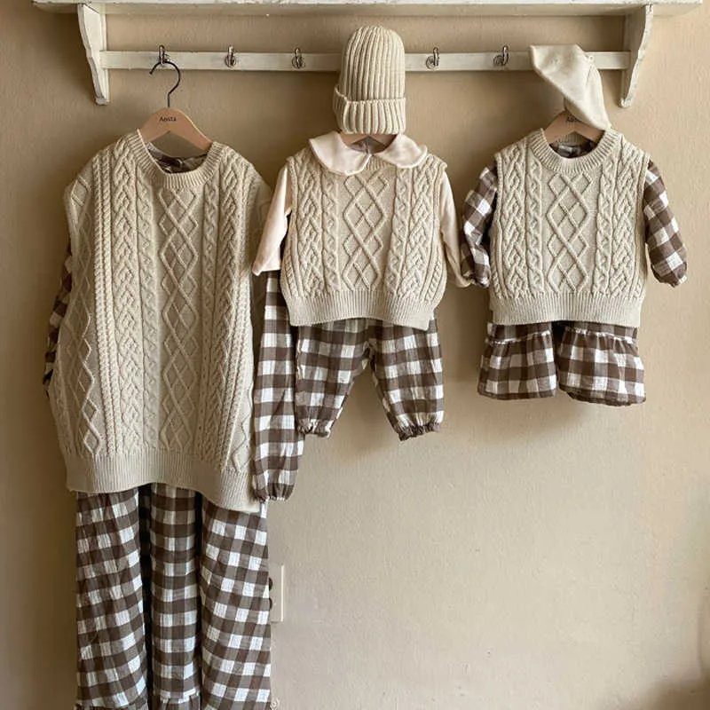 Coreano inverno bebê cânhamo estampado camisola criança colete para menina recém-nascido bebê menina roupa criança toddler garoto de malha cardigan y1024
