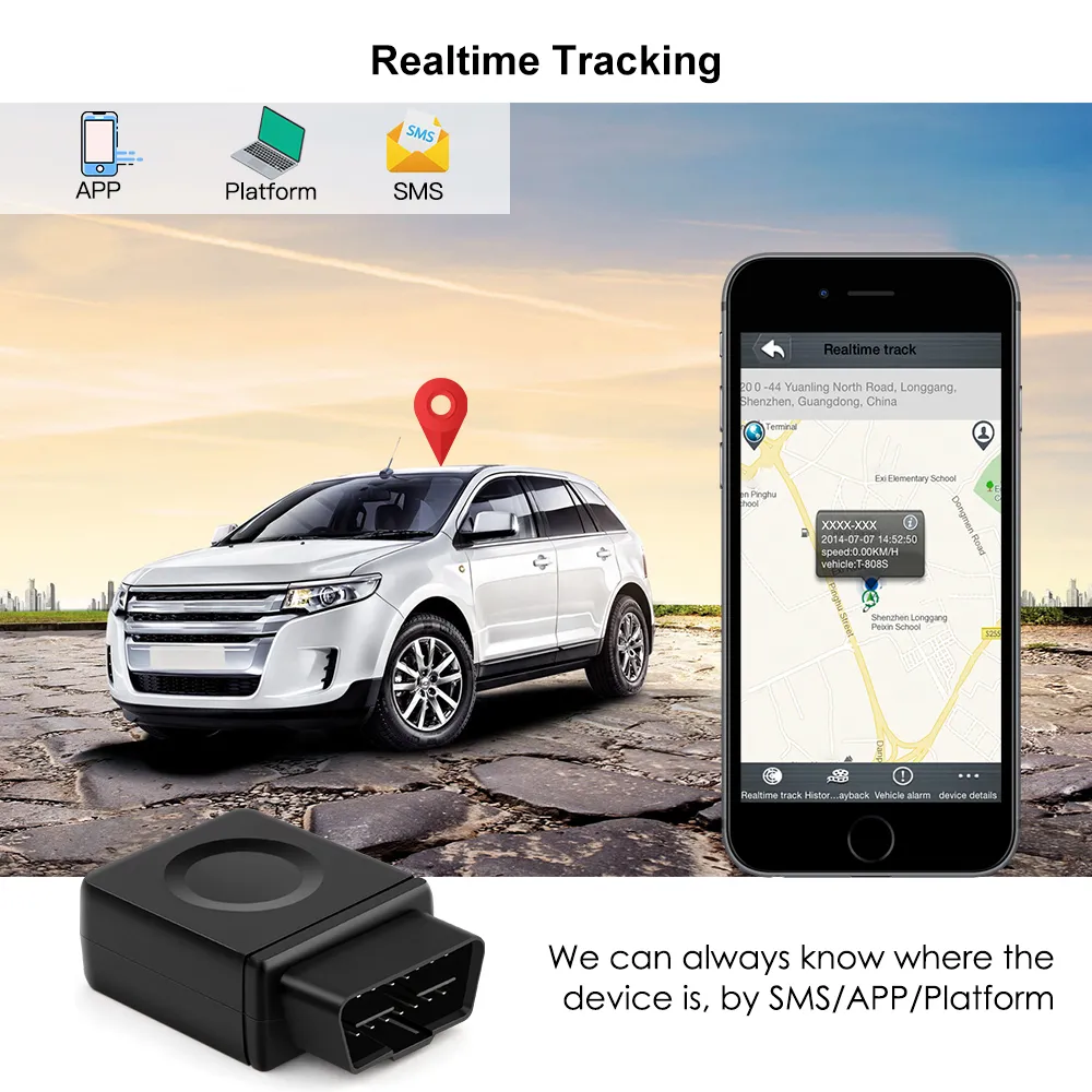 OBD Tracker Gratis installatie 4G GPS Tracker OBD Diagnostisch gereedschap Anti-diefstal Kilometerstand Watertemperatuur Traker GPS COCHE FREAPP