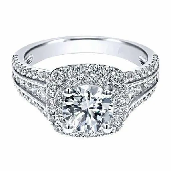 14K vitguld Diamantring för kvinnor Fyrkantig Anillos Bizuteria Bröllopsbague diamant Ädelsten Vit diamant Smyckesring flickor Y0611