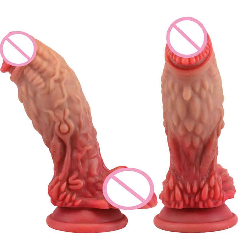 Nxy dildo's anaal speelgoed pangolin vormige simulatie penis sensuele homo vrouwelijke masturbatie expansie siliconen volwassen leuke producten 0225