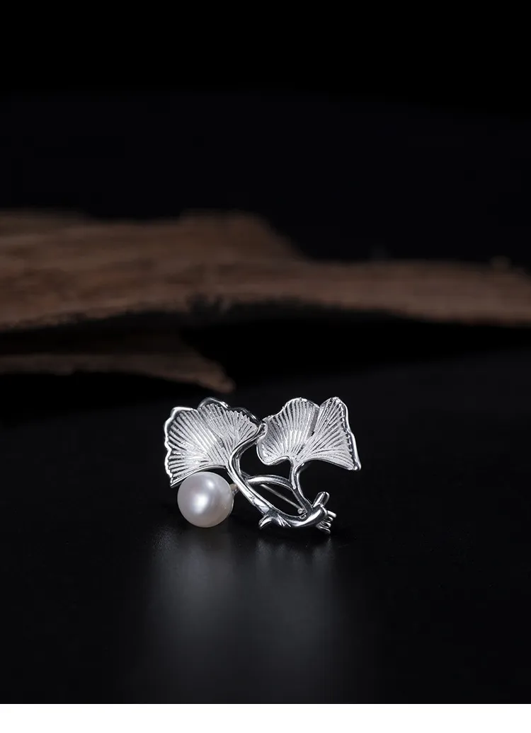 Spille con perle foglia d'acero abbigliamento da donna, gioielli, argento 925, maglione, trench, accessori, moda, elegante, bello