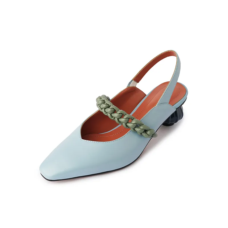 Morazora Summer Sandales en cuir véritable Talons épais Bout carré Sweet Dames Chaussures simples Mode Mary Jane Femmes Pompes 210506