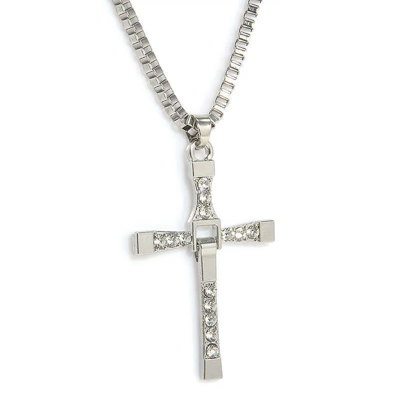 12 шт./лот, панк-форсаж, 8 длинных ожерелий с подвеской, ожерелье с крестом для мужчин X07072160