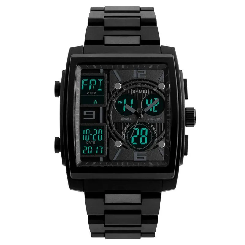 Wristwatches Fashion Outdoor Sport Watch Men Multifunction Military Rubber Tactical Led Digital Watches Waterproof Quartz Reloj274O