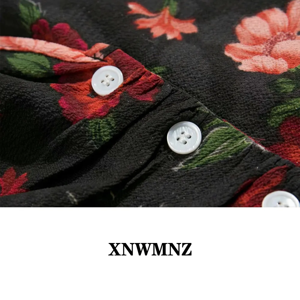 Zwart Rose Print Backless Summer Dress Riem Vintage Beach Holiday V-hals Sexy Button Midi Party Chic 210520