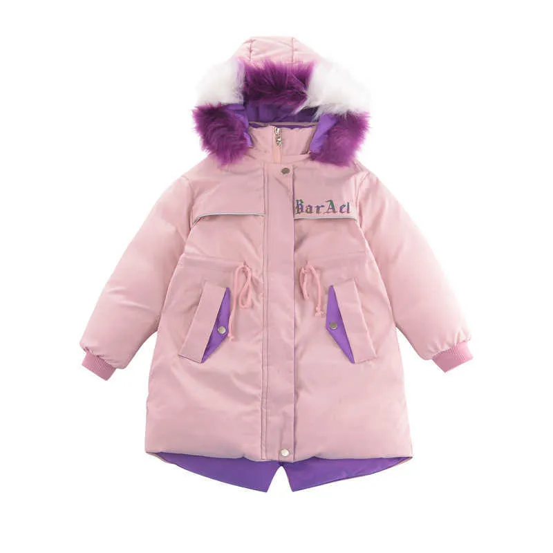 LZH 2021, chaqueta de plumón de longitud media para niños, chaqueta para niñas de 5 a 12 años, prendas de vestir exteriores para niños, Otoño Invierno, ropa gruesa para niñas, Caots H0909