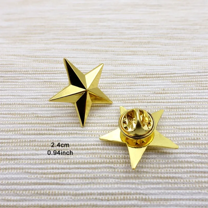 Military Badges American Soldiers Vintage Star Shape Metal Lapel Brooches Men Women Backpack Clothing Decorative Pins