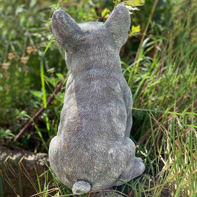 Statue Gartendekoration Hund Harz Dackel Französische Bulldogge Skulptur Home Ornaments 211101