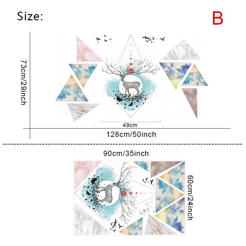 Autocollants muraux de montagne de rêve en forme de Triangle de style nordique ins, sparadrap en vinyle pour salon et chambre à coucher, décoration créative pour la maison, 220217