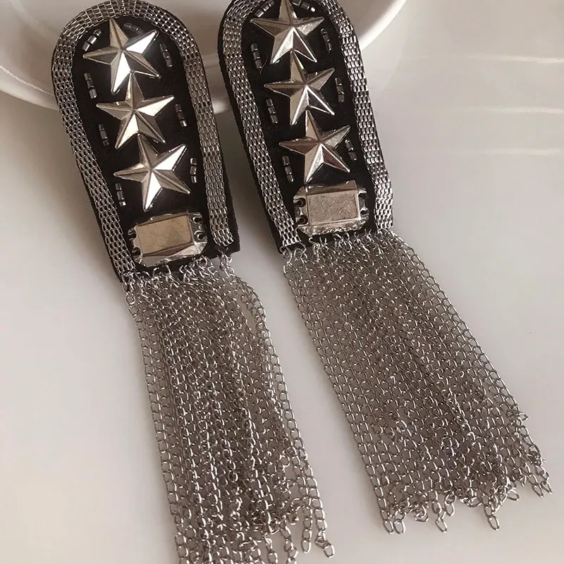 2023 Kpop fashion handmade performance accessories women and men clothes Suit epaulet tassel shoulder epaulettes wholesal2565