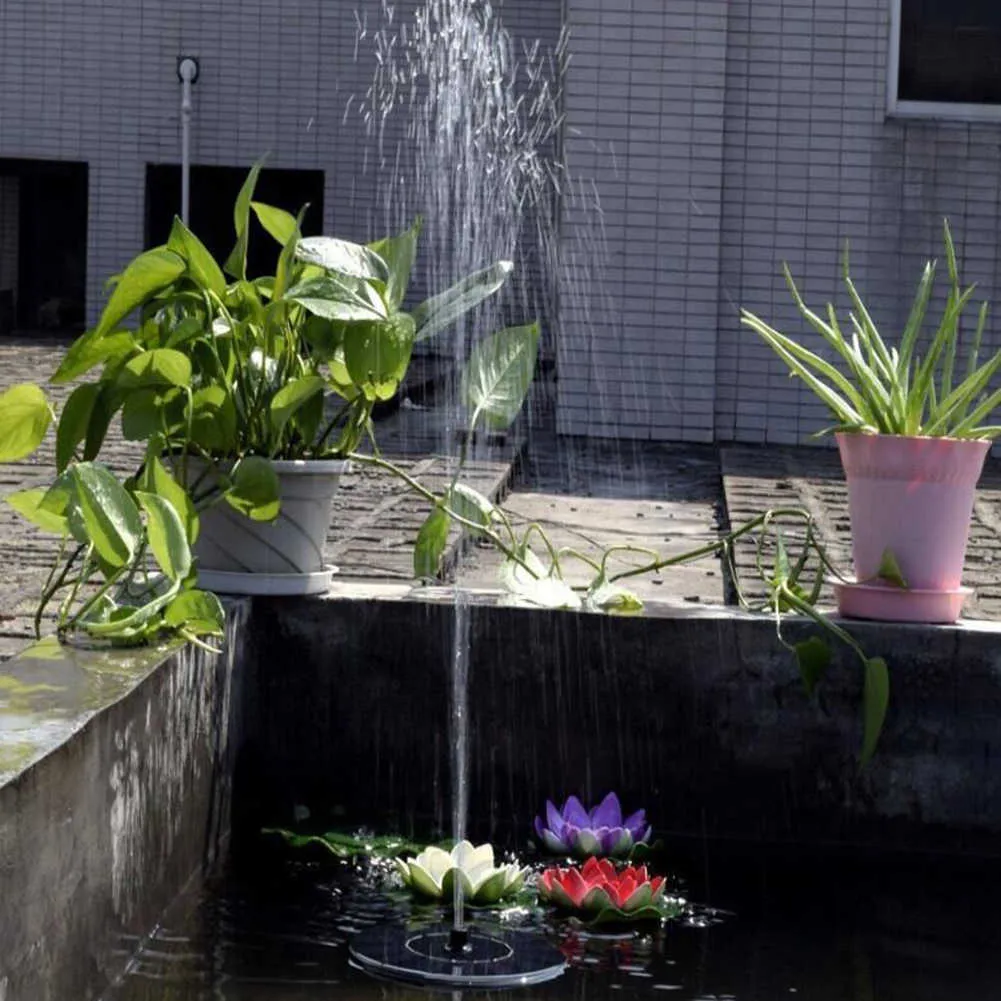 Fontaine flottante solaire extérieure jardin étang piscine décor jardin décoration pompe à eau 6V 1W alimenté 210713