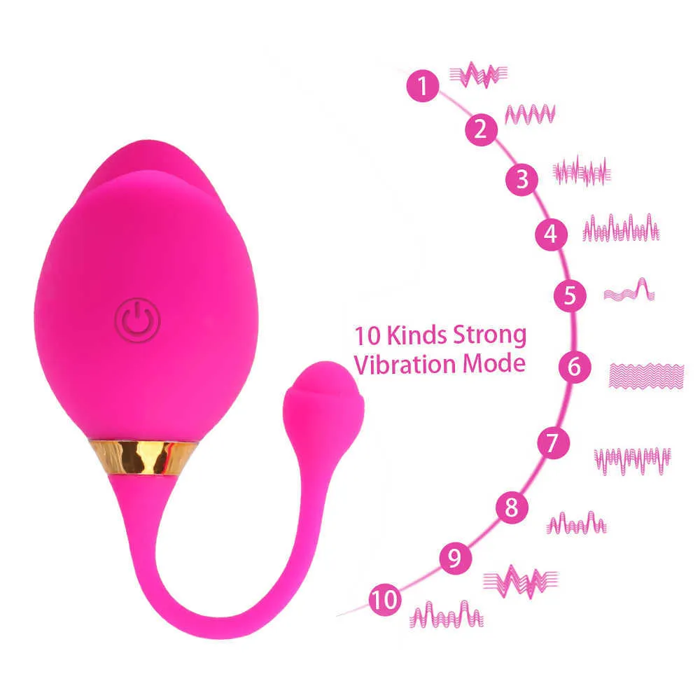 10 SpeedsJump Ei-Vibrator für Frauen, vibrierender Vagina-Ball, Silikon, G-Punkt-Massagegerät, Klitoris-Stimulation, Sexspielzeug