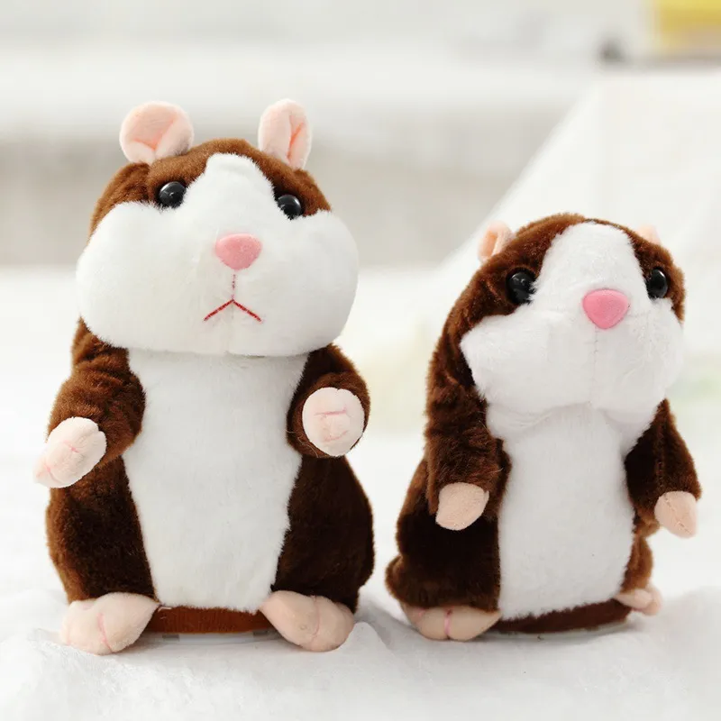 15 cm Parler Hamster Souris Animal En Peluche Jouet PP Coton Mignon Doux Animal Poupée Parler Imiter Enregistreur Son Répéter Hamsters Drôle Apprendre 1685389