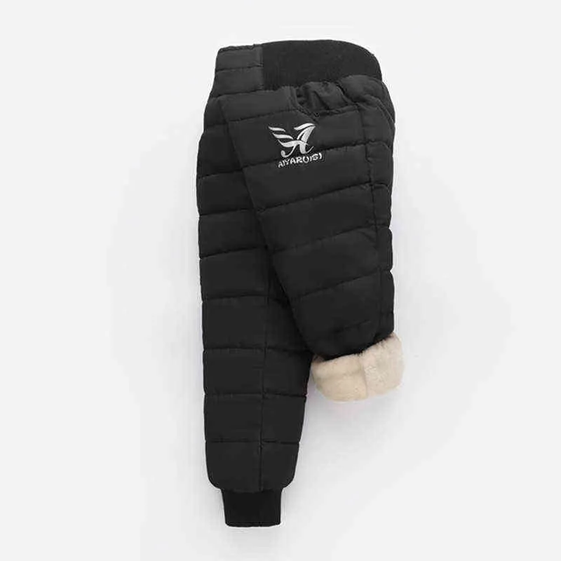 Épaissir les pantalons d'hiver pour bébés garçons filles taille haute vêtements chauds pour enfants imperméables enfants garçons pantalons de mode longs 211103