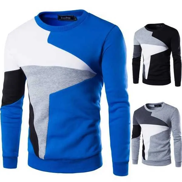 ZOGAA Uomo Maglione Maschile Pullover Tuta Manica lunga Patchwork Girocollo Maglioni Cuciture Abbigliamento uomo maglione lavorato a maglia Y0907