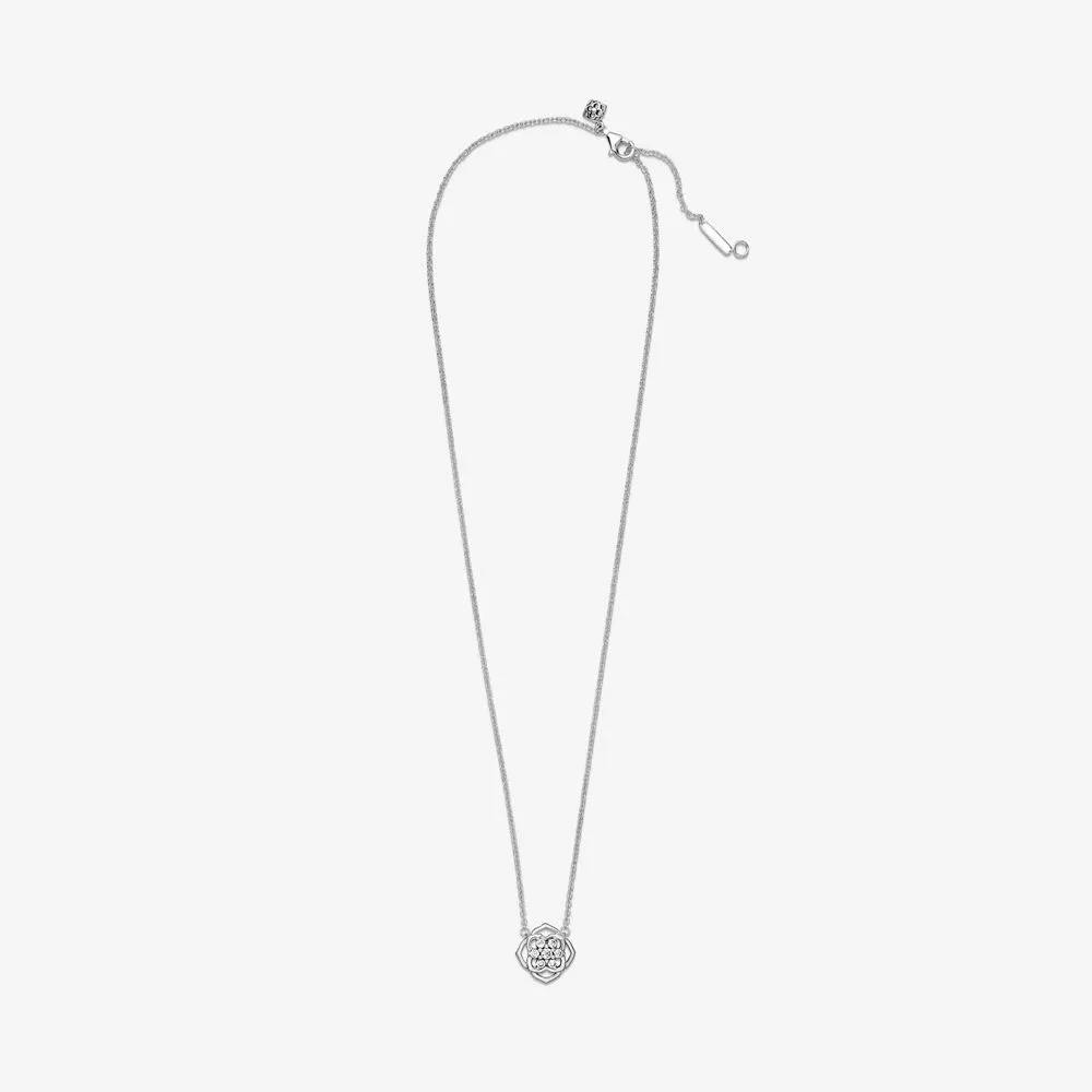 100% 925 Sterling Silver Rose Petals Collier Halsband Fashion Bröllop Engagemangsmycken Tillverkning för kvinnors gåvor206g