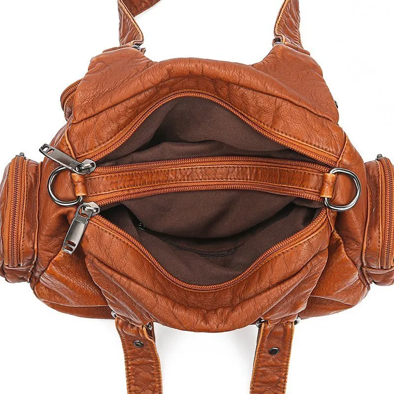 Mode högkvalitativ kvinna Messenger Bag Luxury Soft Leather Handbag's Bags Designer Famous Brand Women Shoulder Tote 220210