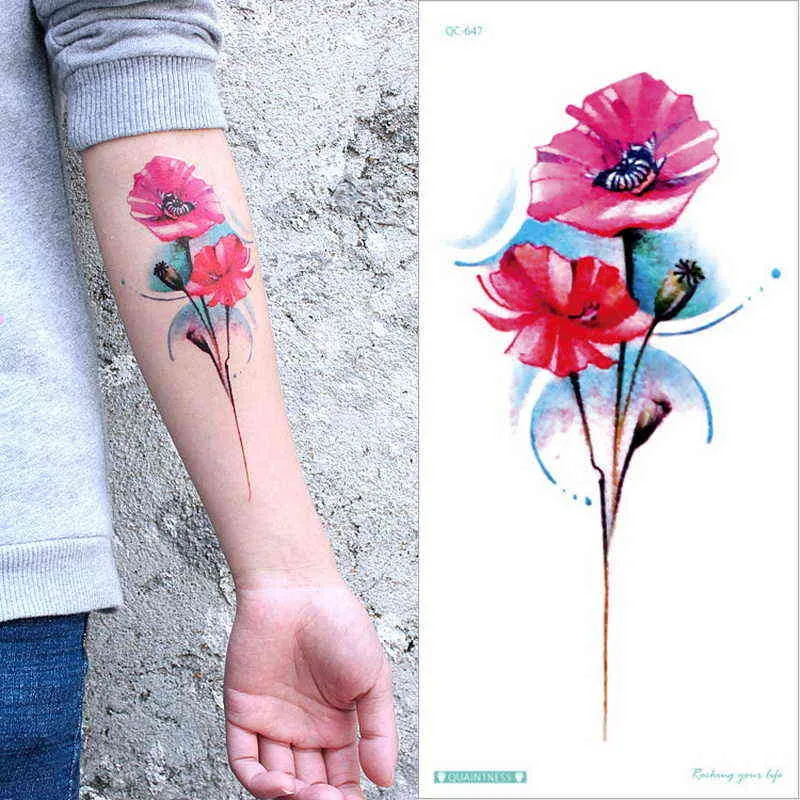 temporary armband tattoos waterproof temporary tattoo sticker flower lotus tattoo sleeve women wrist arm sleeves tatoo fake girl Y2589864