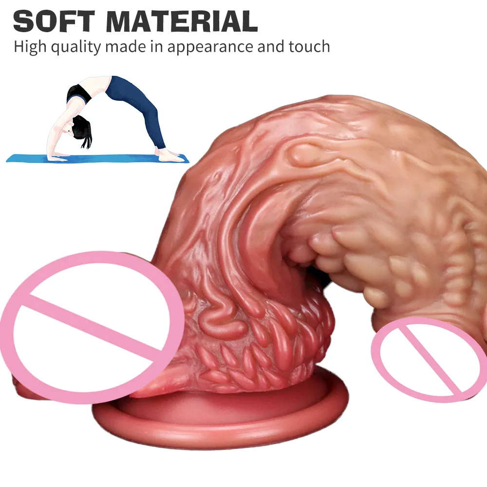 강력한 빨판 성인 제품을 가진 거대한 딜도 마사지 큰 거시기 액체 실리콘 음경 암컷 자위기 에로틱 섹스 토이를위한 coupl54179