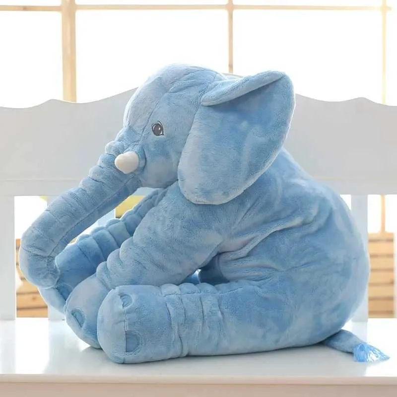 80cm Plush Elephant Toy Baby Sleeping Back Cushion Soft Stuffed Pillow Doll born Playmate Kids Birthday Gift 210728