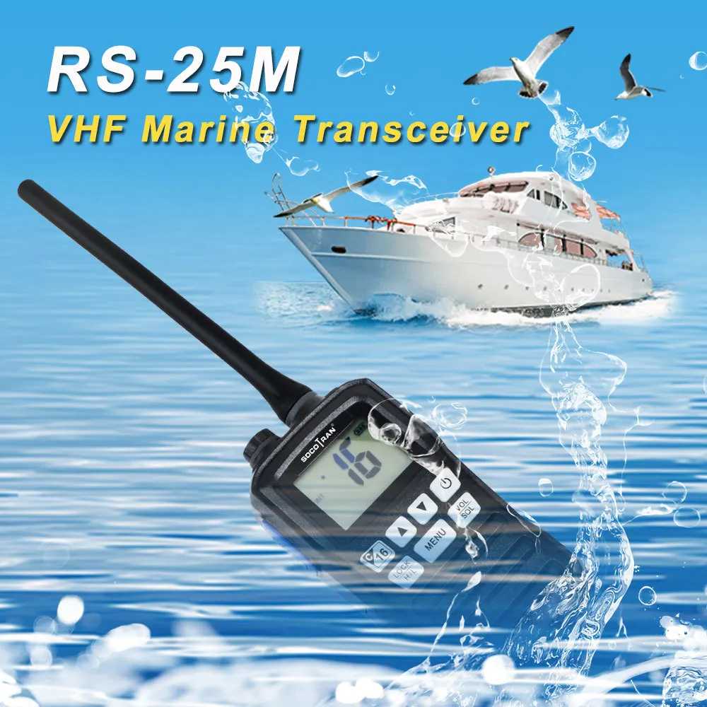 Ricetrasmettitore marino VHF RS-25M IP-X7 Walkie Talkie palmare impermeabile Galleggiante barche Radio bidirezionale