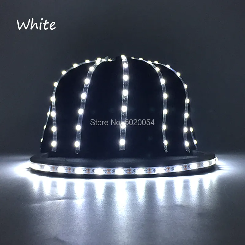 Accessoires de costumes Drop Shipping Night Light Hommes Femmes Hip Hop Cap Dance DJ LED Chapeau lumineux Casquettes de baseball Carnaval Festival Décor